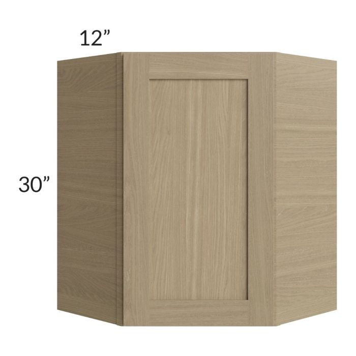 RTA Royal Natural Shaker 24" x 30" Wall Diagonal Corner Cabinet with 2 Finished Sides