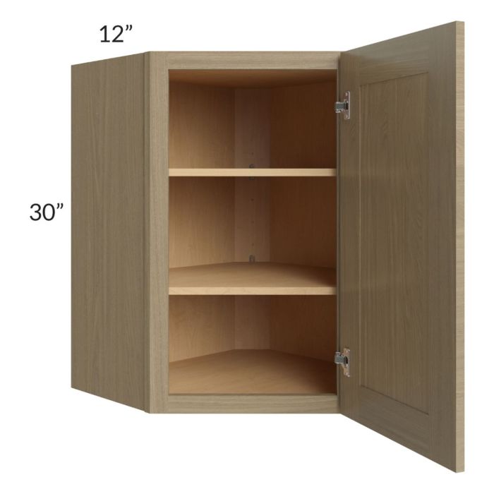 RTA Royal Natural Shaker 24" x 30" Wall Diagonal Corner Cabinet with 2 Finished Sides
