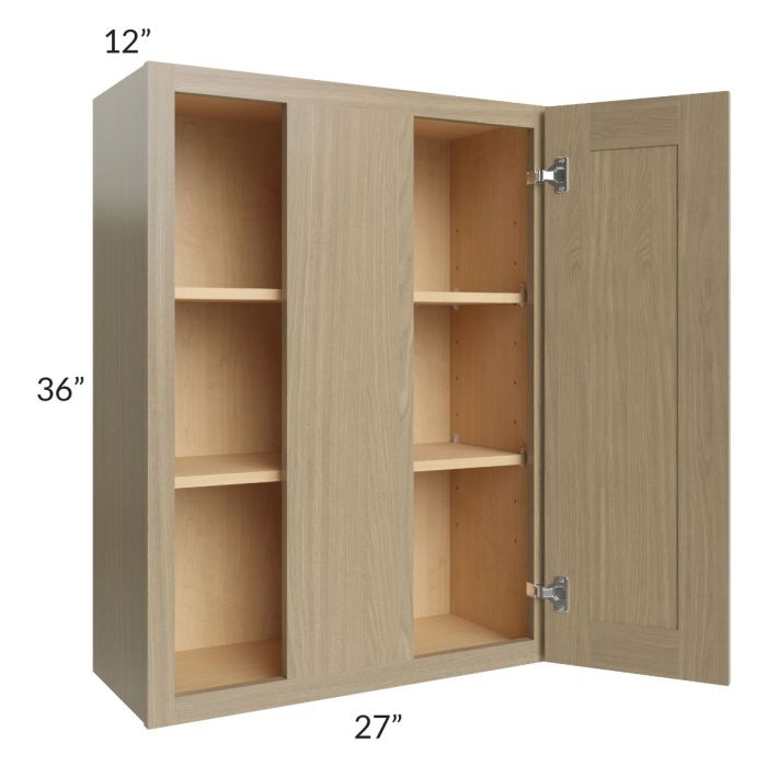 RTA Royal Natural Shaker 27" x 36" Blind Wall Cabinet with 1 Finished Side