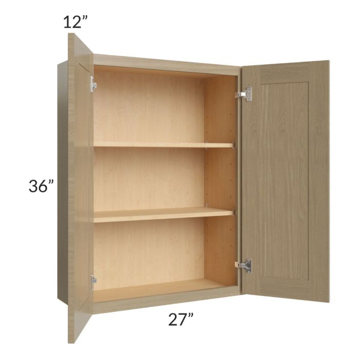 RTA Royal Natural Shaker 27" x 36" Wall Cabinet with 1 Finished Side