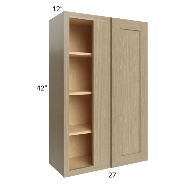 RTA Royal Natural Shaker 27" x 42" Blind Wall Cabinet with 1 Finished Side