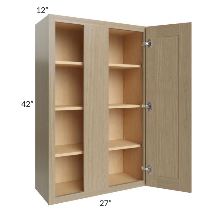RTA Royal Natural Shaker 27" x 42" Blind Wall Cabinet with 1 Finished Side