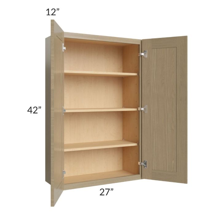 RTA Royal Natural Shaker 27" x 42" Wall Cabinet with 1 Finished Side