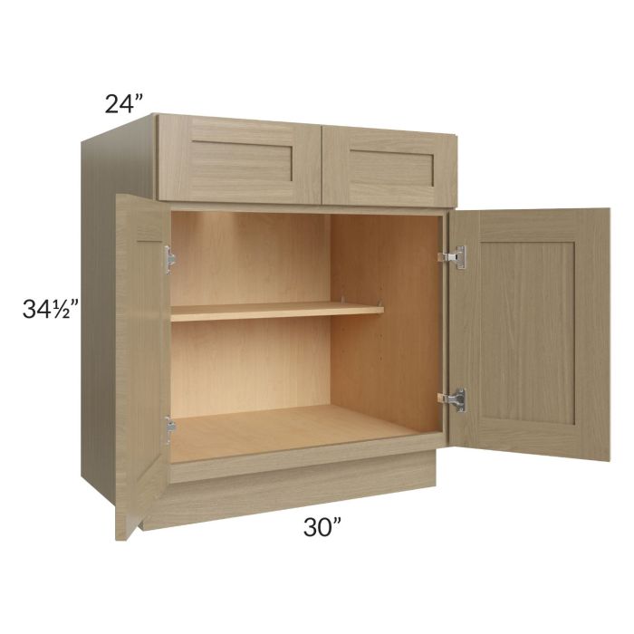 RTA Royal Natural Shaker 30" Base Cabinet with 2 Finished Sides