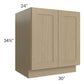 RTA Royal Natural Shaker 30" Full Height Door Base Cabinet with 1 Finished Side