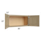 RTA Royal Natural Shaker 30" x 15" Wall Cabinet with 1 Finished Side