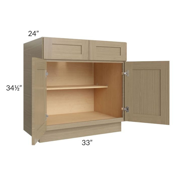 RTA Royal Natural Shaker 33" Base Cabinet with 2 Finished Sides