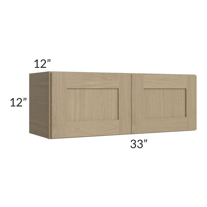 RTA Royal Natural Shaker 33" x 12" Wall Cabinet with 2 Finished Sides