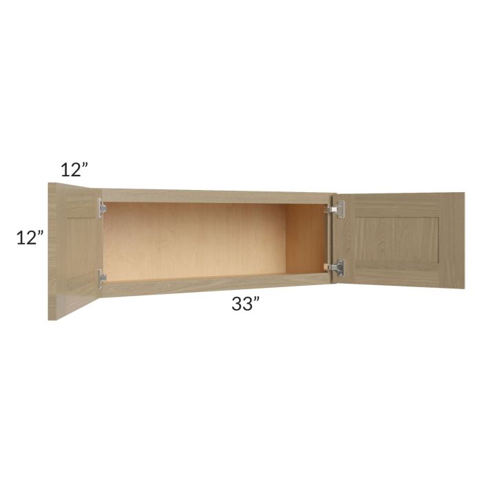 RTA Royal Natural Shaker 33" x 12" Wall Cabinet with 2 Finished Sides