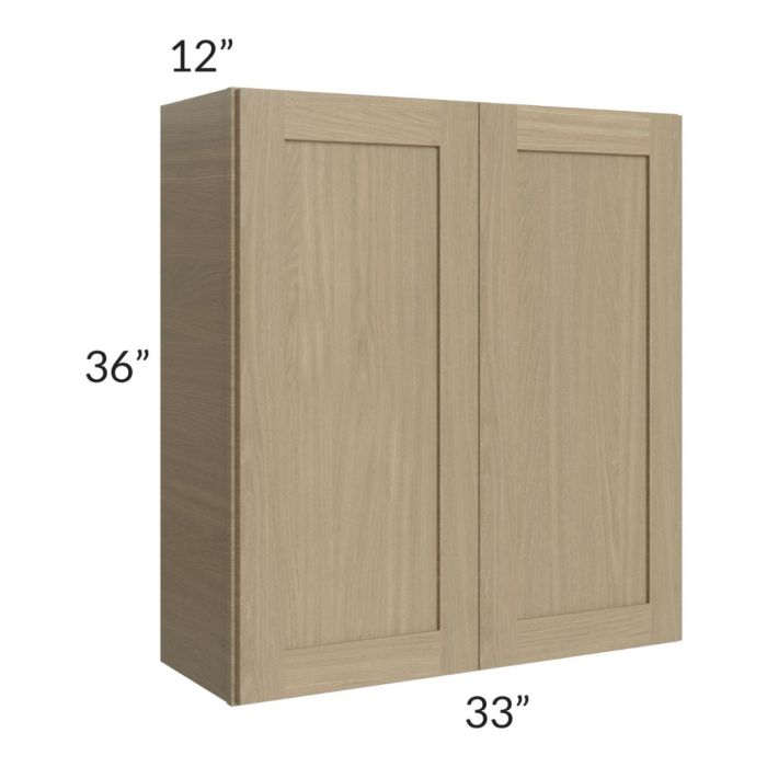 RTA Royal Natural Shaker 33" x 36" Wall Cabinet with 2 Finished Sides