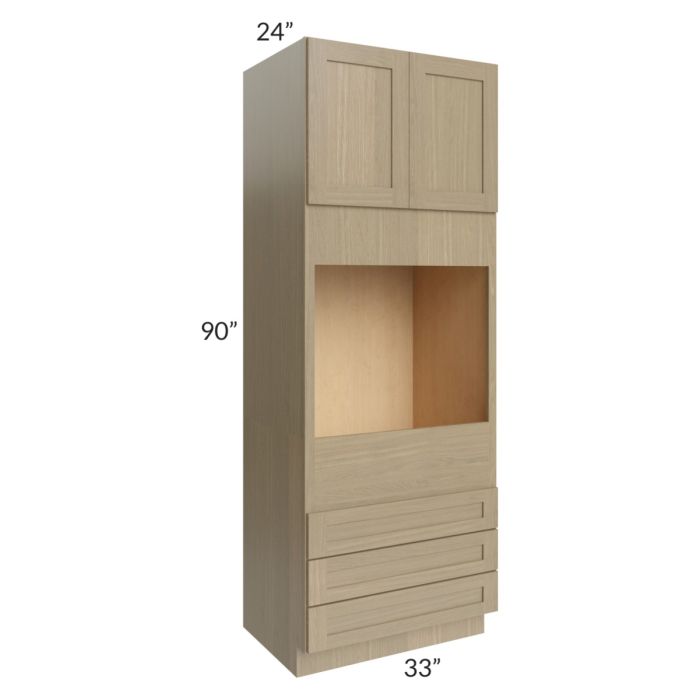 RTA Royal Natural Shaker 33" x 90" Oven Cabinet With 2 Finished Sides