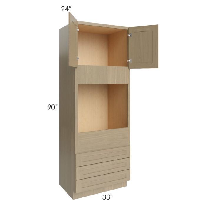RTA Royal Natural Shaker 33" x 90" Oven Cabinet With 2 Finished Sides