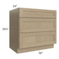 RTA Royal Natural Shaker 36" 3-Drawer Base Cabinet with 2 Finished Sides