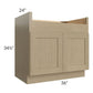 RTA Royal Natural Shaker 36" Farm Sink Base Cabinet with 1 Finished Side