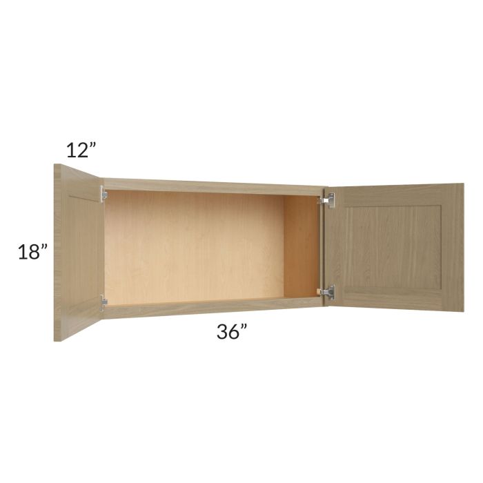 RTA Royal Natural Shaker 36" x 18" Wall Cabinet with 2 Finished Sides