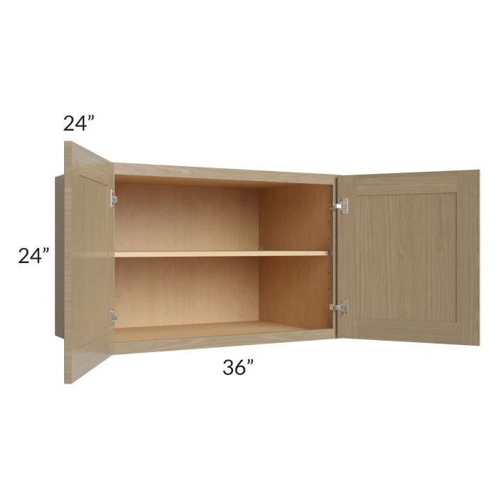 RTA Royal Natural Shaker 36" x 24" x 24" Wall Cabinet with 2 Finished Sides