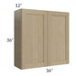 RTA Royal Natural Shaker 36" x 36" Wall Cabinet with 1 Finished Side