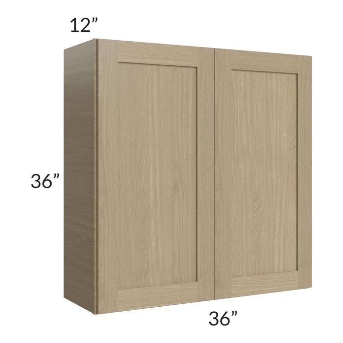 RTA Royal Natural Shaker 36" x 36" Wall Cabinet with 1 Finished Side