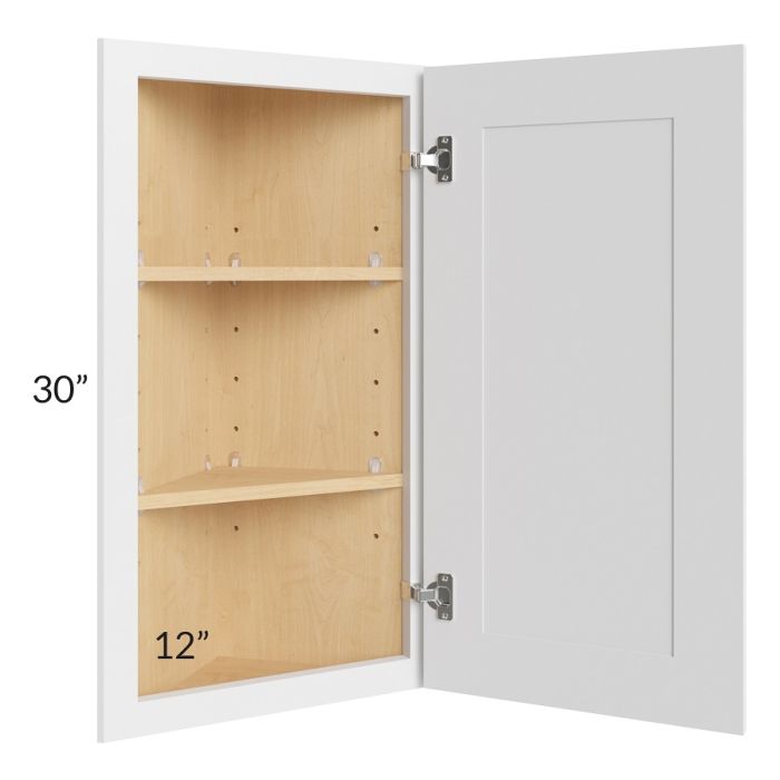 RTA Royal White Shaker 12" x 30" Angle Wall Cabinet