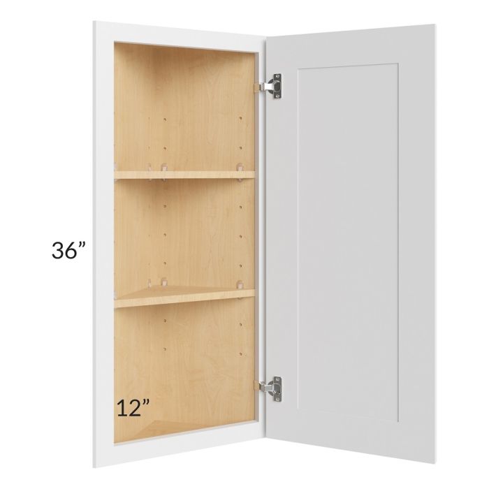 RTA Royal White Shaker 12" x 36" Angle Wall Cabinet