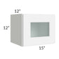 RTA Royal White Shaker 15" x 12" Glass Door Wall Cabinet