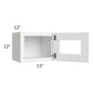 RTA Royal White Shaker 15" x 12" Glass Door Wall Cabinet