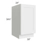 RTA Royal White Shaker 18" Full Height Door Base Cabinet