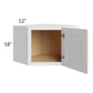 RTA Royal White Shaker 24" x 18" Wall Diagonal Corner Cabinet
