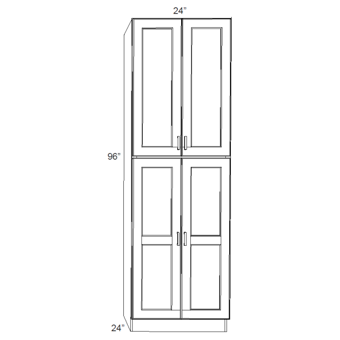 RTA Royal White Shaker 24" x 96" Pantry Cabinet