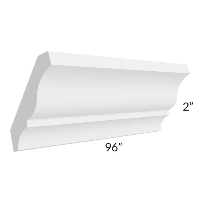 RTA Royal White Shaker 96" Small Crown Molding (2")