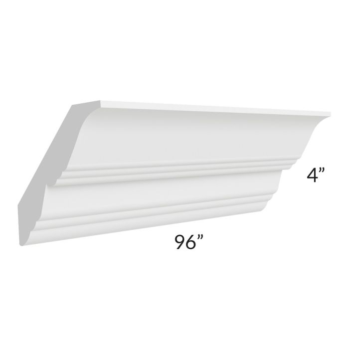 RTA Royal White Shaker 96"Large Crown Molding (4")