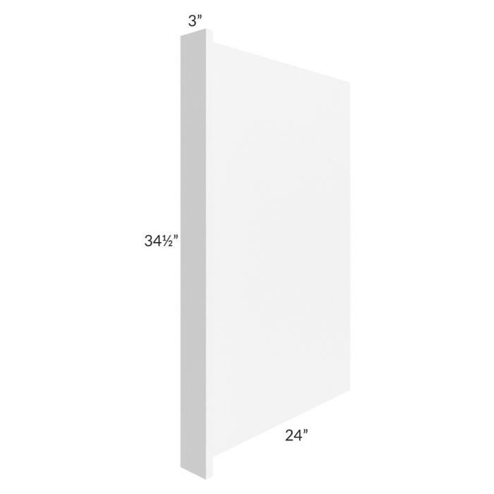RTA Royal White Shaker Dishwasher Panel with a 3" Return
