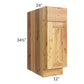 RTA Rustic Shaker 12" Base Cabinet - Left Hinged with 1 Skin
