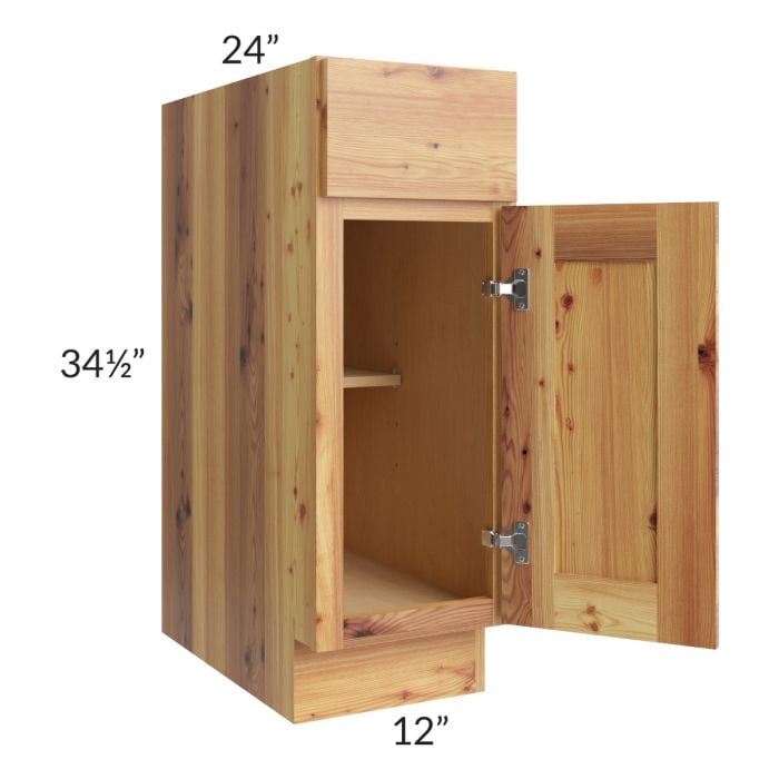 RTA Rustic Shaker 12" Base Cabinet - Left Hinged