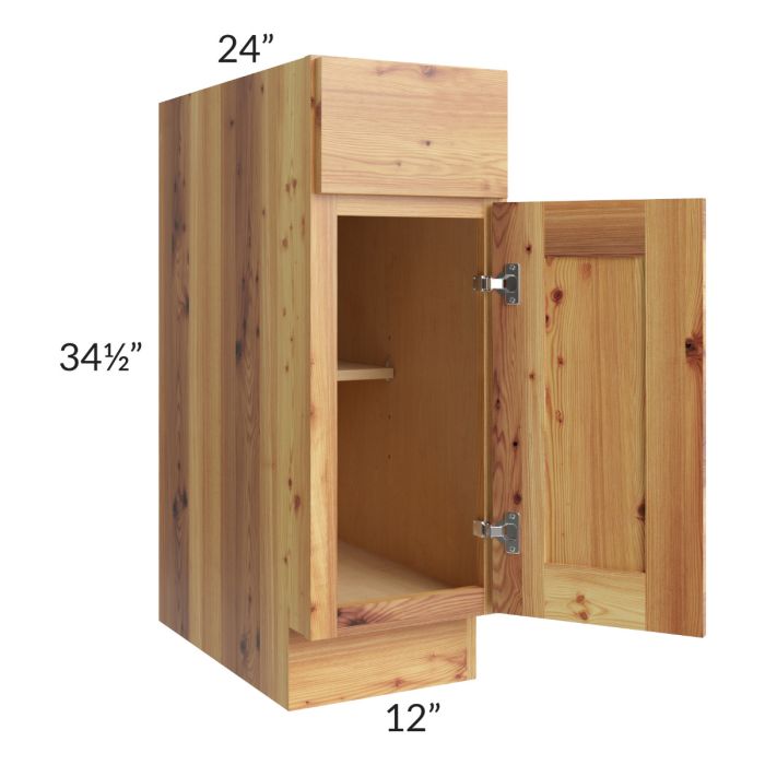RTA Rustic Shaker 12" Base Cabinet - Right Hinged