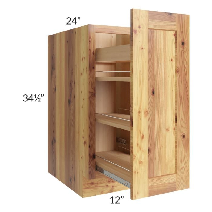 RTA Rustic Shaker 12" Spice Rack Base Cabinet with 1 Decorative End Panel
