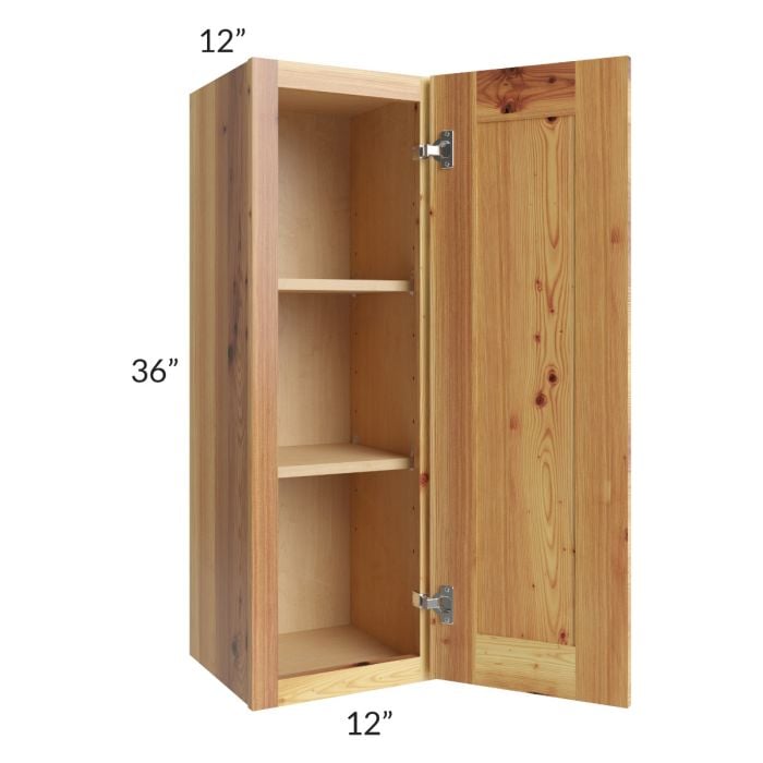 RTA Rustic Shaker 12" x 36" Wall Cabinet with 2 Decorative End Panels
