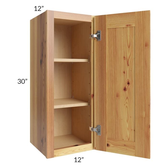 RTA Rustic Shaker 15" x 30" Wall Cabinet with 1 Decorative End Panel , 1 Skin, and Glass Door