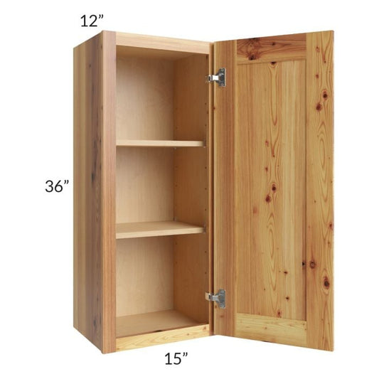RTA Rustic Shaker 15" x 36" Wall Cabinet with 1 Decorative End Panel and 1 Skin