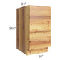 RTA Rustic Shaker 18" 3-Drawer Base Cabinet with 1 Skin
