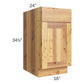 RTA Rustic Shaker 18" Base Cabinet - Left Hinged with 1 Decorative End Panel