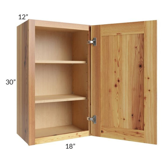 RTA Rustic Shaker 18" x 30" Wall Cabinet with 1 Decorative End Panel