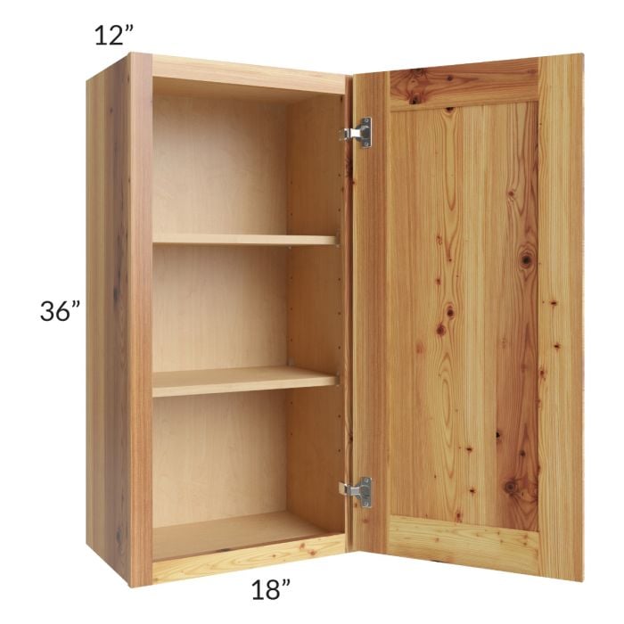 RTA Rustic Shaker 18" x 36" Wall Cabinet with 2 Skins and Glass Door