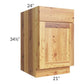 RTA Rustic Shaker 21" Base Cabinet - Left Hinged with 1 Roll Out Tray