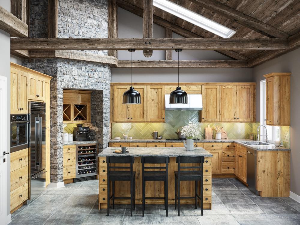 RTA Rustic Shaker 21" x 30" Wall Cabinet with 2 Decorative End Panels