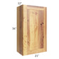 RTA Rustic Shaker 21" x 36" Wall Cabinet with 1 Decorative End Panel and Glass Door