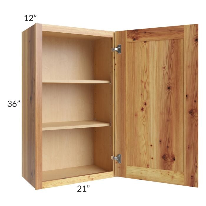 RTA Rustic Shaker 21" x 36" Wall Cabinet with 1 Decorative End Panel