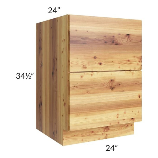 RTA Rustic Shaker 24" 2-Drawer Base Cabinet with 1 Decorative End Panel and 1 Skin