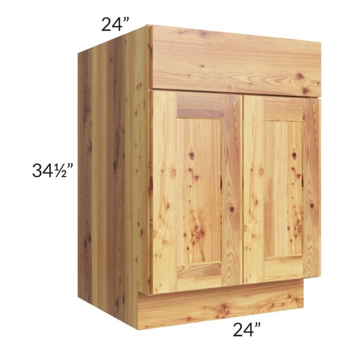 RTA Rustic Shaker 24" Base Cabinet with 1 Decorative End Panel