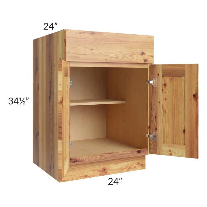 RTA Rustic Shaker 24" Base Cabinet with 1 Decorative End Panel
